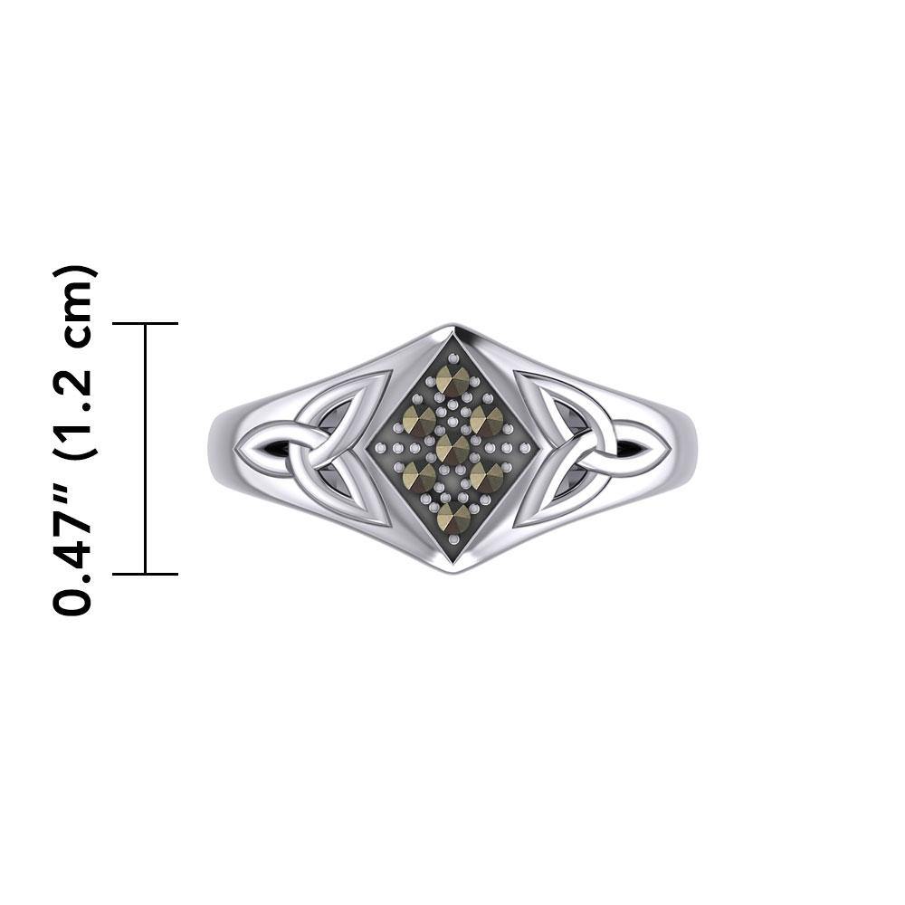 Celtic Trinity Knot Ring with Gemstones TRI1951 - Jewelry