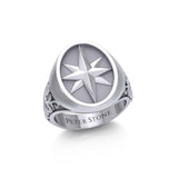 Compass Silver Signet Men Ring TRI1964 - Jewelry