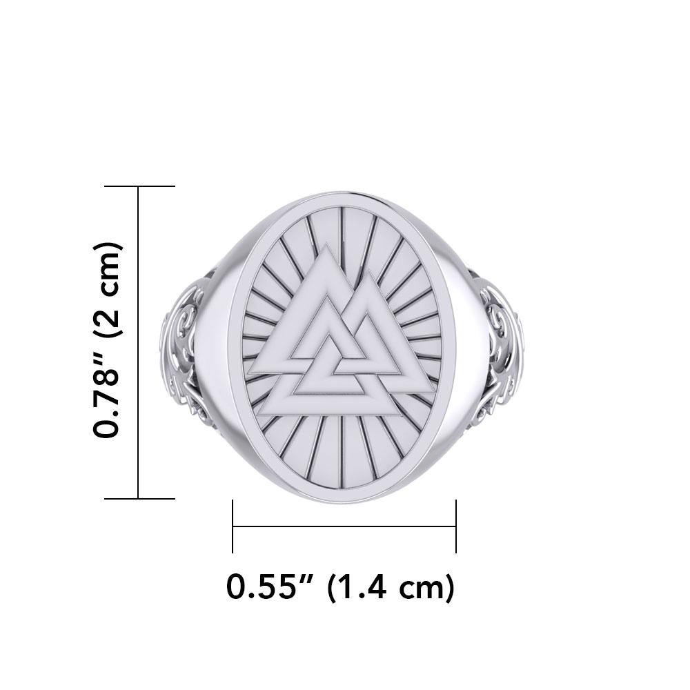 Viking Valknut Silver Signet Men Ring TRI1968 - Jewelry