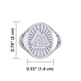 Viking Valknut Silver Signet Men Ring TRI1968 - Jewelry