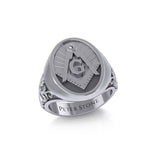 Masonic Silver Signet Men Ring TRI1970 - Jewelry