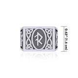 The Fifth Power of Rune Viking Silver Signet Men Ring TRI1971 - Jewelry