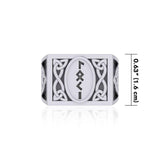 Viking God Loki Runic Silver Signet Men Ring with Triquetra Design TRI1974 - Jewelry
