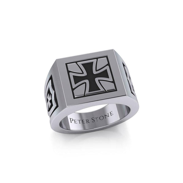 Cross Sterling Silver Signet Ring For Men TRI1976