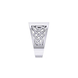 The Flag with Celtic Silver Signet Men Ring TRI1981 - Jewelry