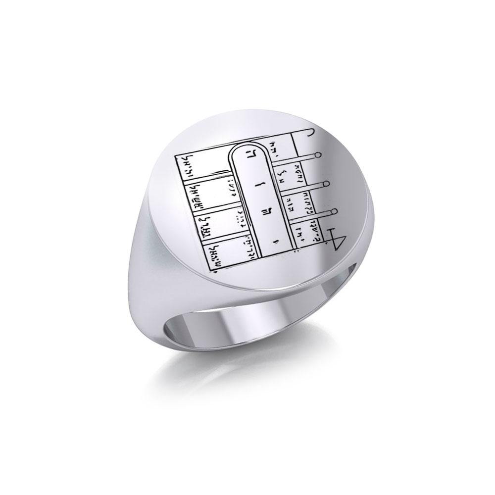King Solomon Seals Silver Signet Men Ring TRI1989 - Jewelry