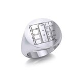 King Solomon Seals Silver Signet Men Ring TRI1989 - Jewelry