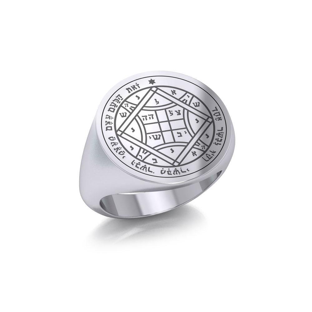 Solomon Seal of Love Silver Signet Men Ring TRI1993 - Jewelry