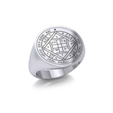 Solomon Seal of Love Sterling Silver Signet Men Ring TRI1993