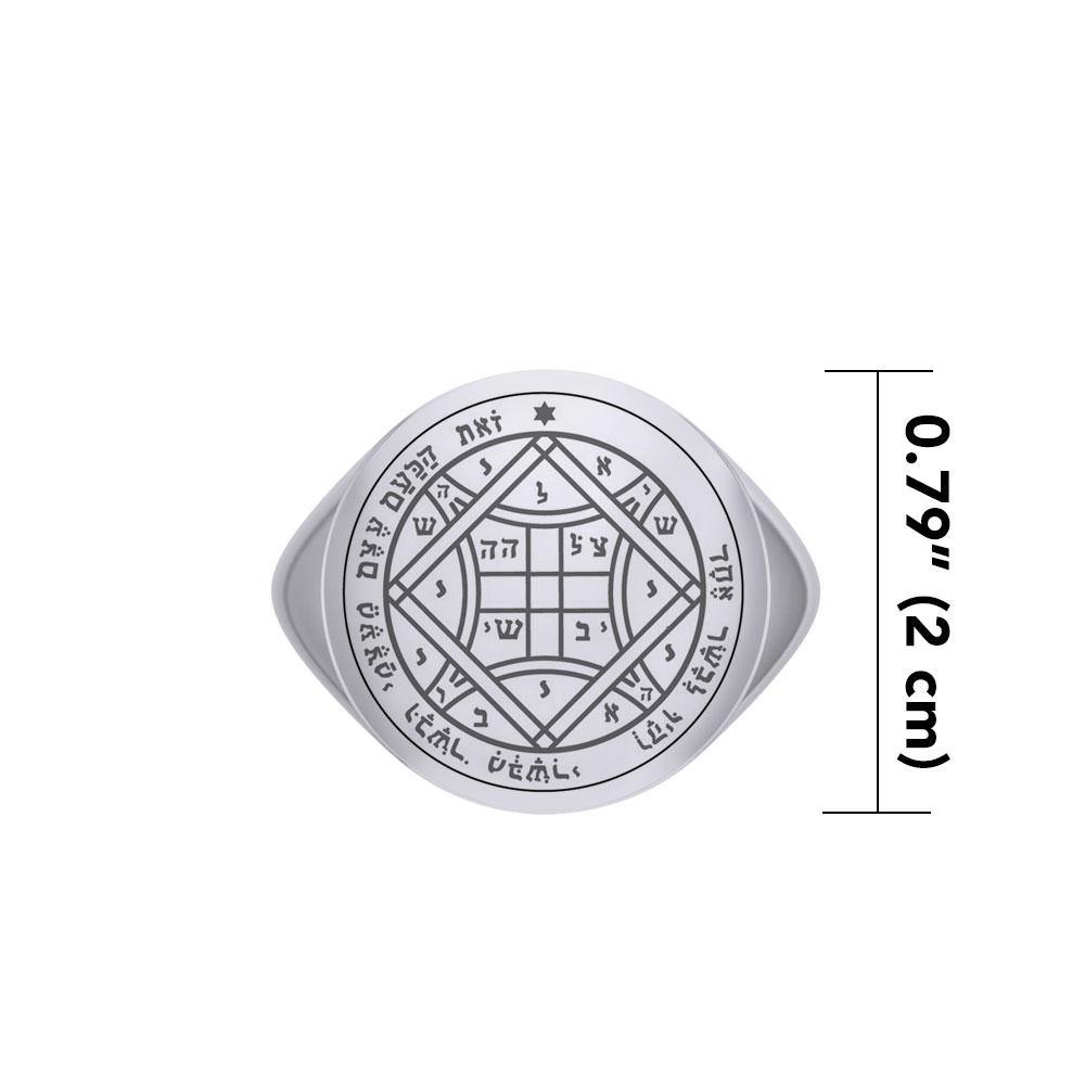 Solomon Seal of Love Silver Signet Men Ring TRI1993 - Jewelry