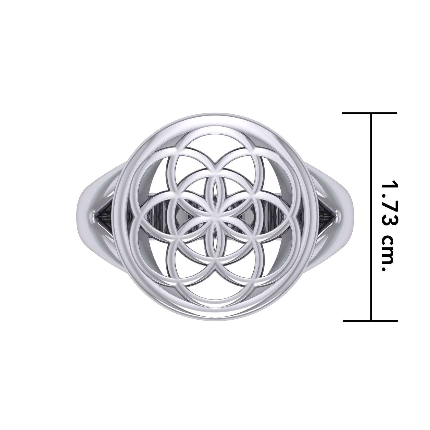 Flower Of Life Silver Ring TRI201 - Jewelry