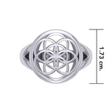 Flower Of Life Silver Ring TRI201 - Jewelry