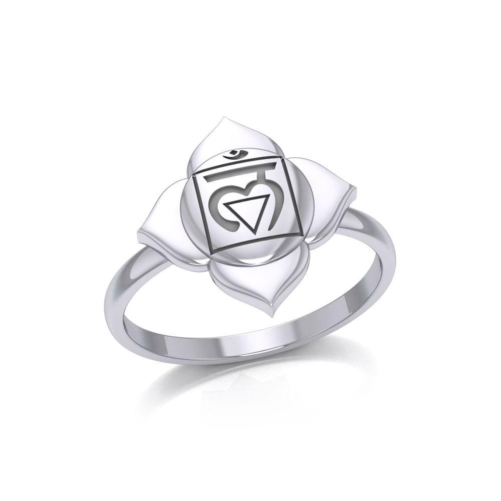 Muladhara Root Chakra Sterling Silver Ring TRI2039 - Jewelry