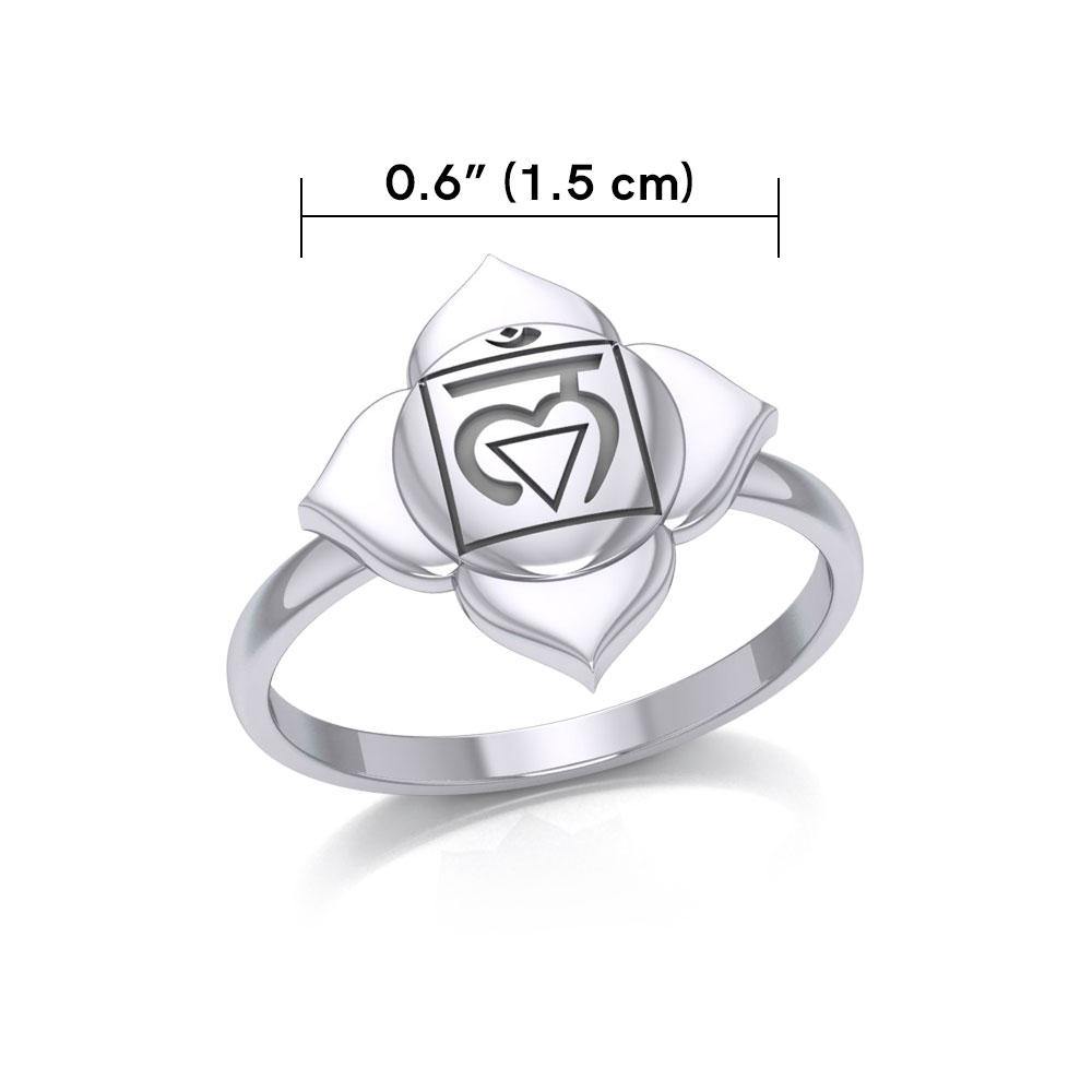 Muladhara Root Chakra Sterling Silver Ring TRI2039 - Jewelry