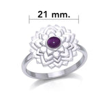 Sahasrara Crown Chakra Sterling Silver Ring with Gem TRI2089 - Jewelry