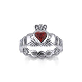 Claddagh Sterling Silver Ring with Gemstone TRI2104