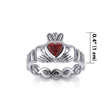 Claddagh with Gemstone Silver Ring TRI2104 - Jewelry