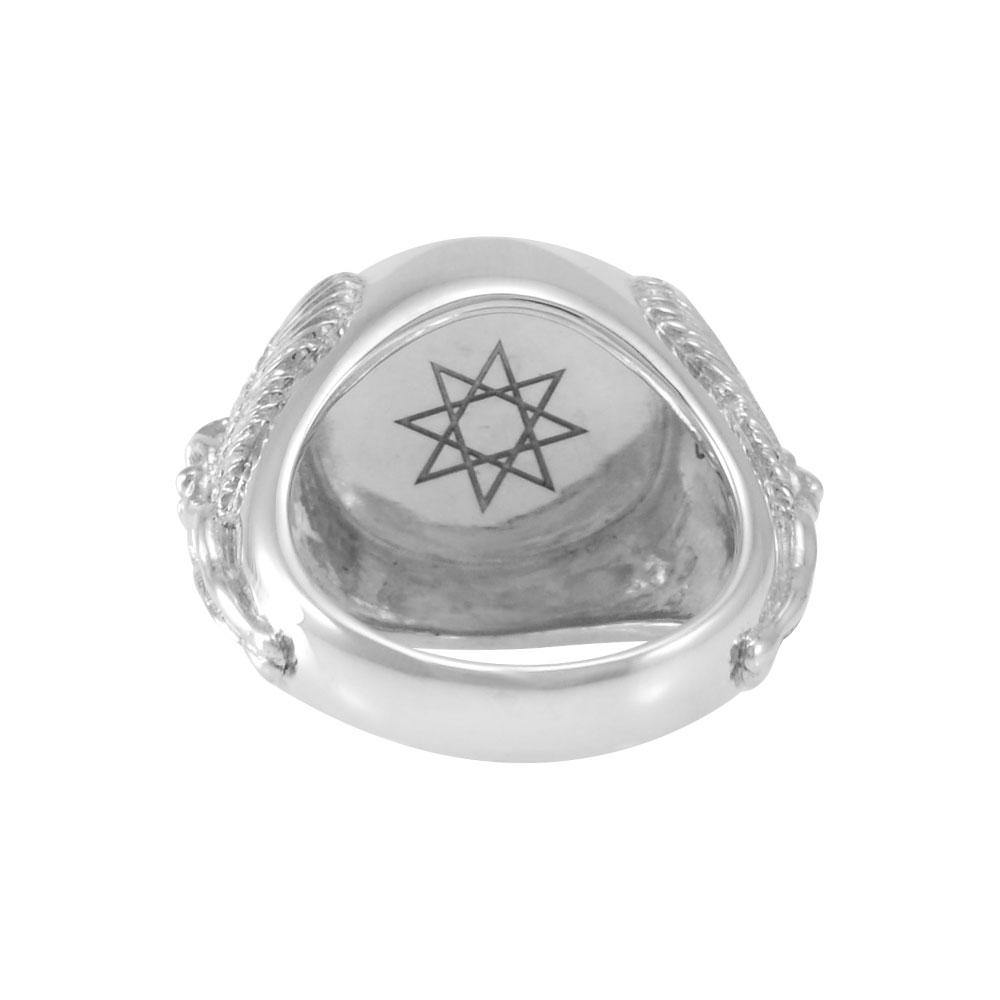 Angel Talisman Occult Large Sterling Silver Ring TRI2153 - Jewelry