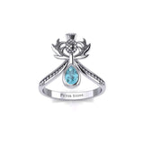 Thistle Silver Ring with Teardrop Gemstone TRI2156 - Jewelry
