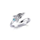 Celtic Motherhood Triquetra or Trinity Knot Silver Ring With Gem TRI2263 - Jewelry