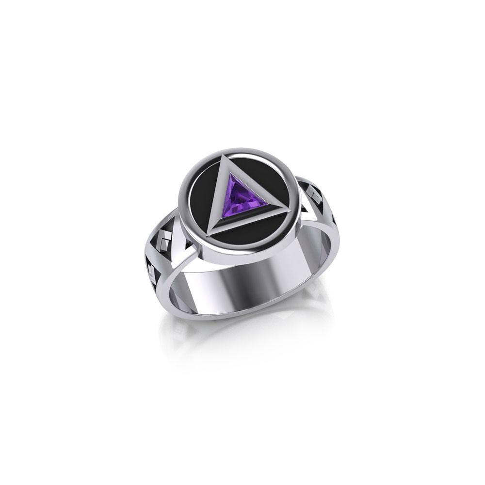 Recovery Band Ring with Gem and Enamel TRI2274 - Jewelry