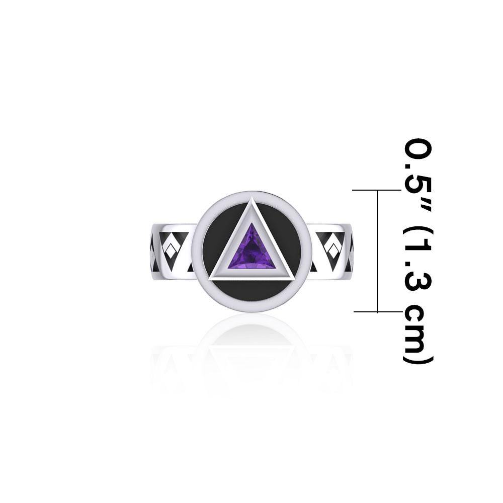 Recovery Band Ring with Gem and Enamel TRI2274 - Jewelry