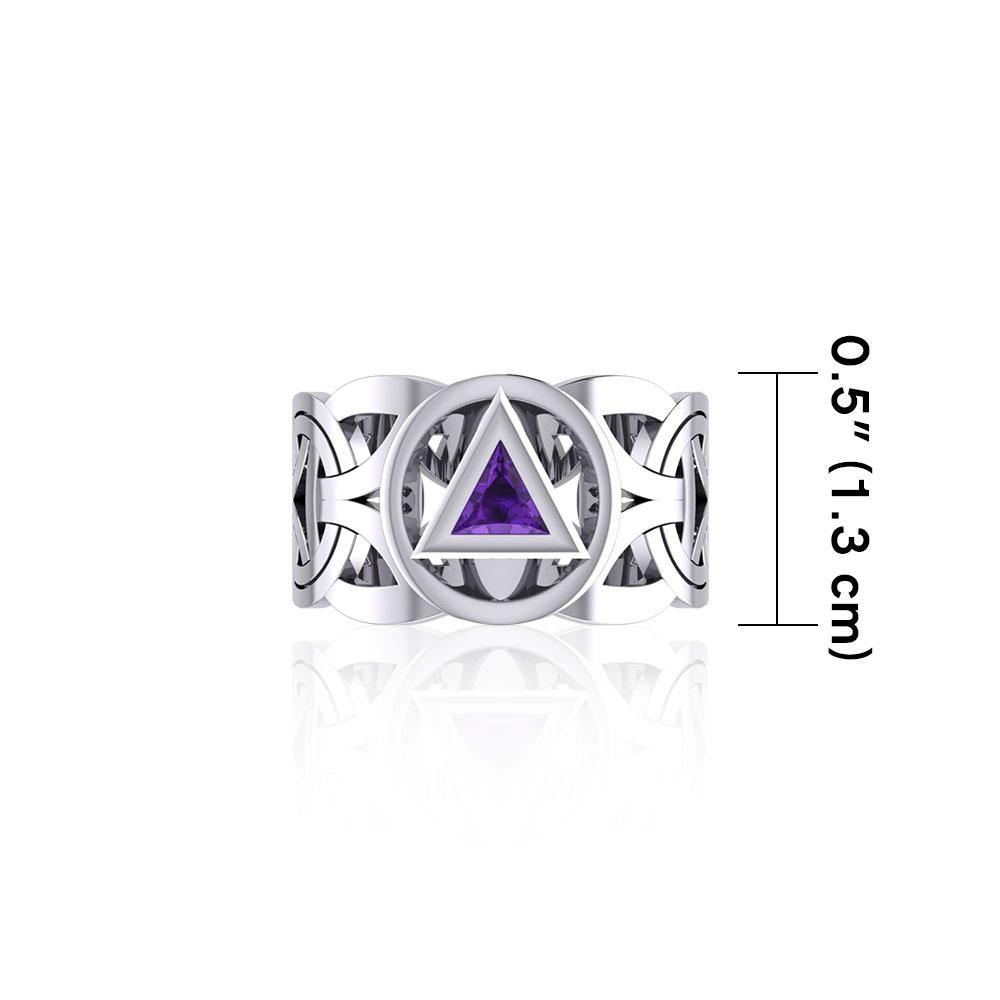 Recovery Viking Silver Ring with Gemstone TRI2275 - Jewelry