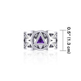 Recovery Viking Silver Ring with Gemstone TRI2275 - Jewelry