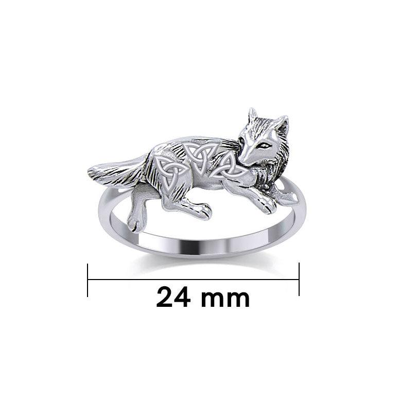 Celtic Wolf Silver Ring TRI2276 - Jewelry