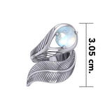 Stone Feather Silver Ring TRI2291 - Jewelry