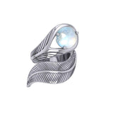 Stone Feather Silver Ring TRI2291 - Jewelry