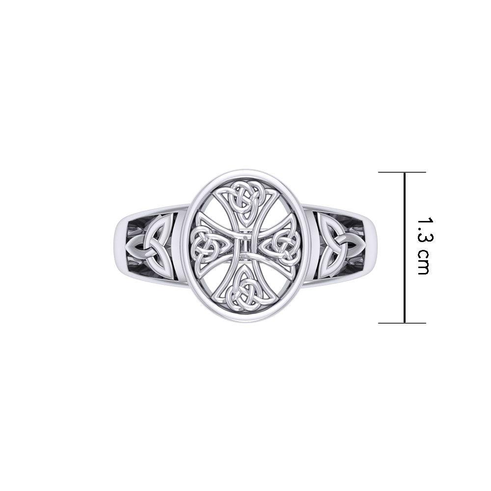 Celtic Cross Silver Ring TRI2292 - Jewelry