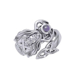 God Cernunnos Silver Ring with Gem TRI2295 - Jewelry