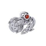 God Cernunnos Silver Ring with Gem TRI2295 - Jewelry