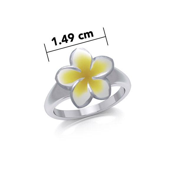Plumeria - Hawaii National Flower Silver Enamel Ring TRI2315 - Jewelry
