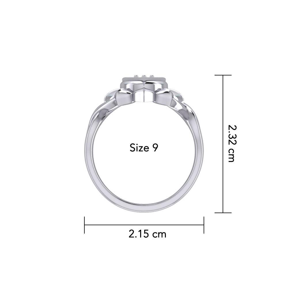 Manipura Solar Plexus Chakra with Celtic Designs Sterling Silver Ring TRI2338 - Jewelry