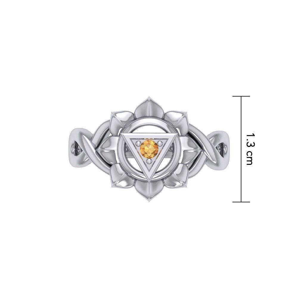 Manipura Solar Plexus Chakra with Celtic Designs Sterling Silver Ring TRI2338 - Jewelry