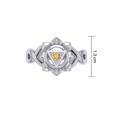 Manipura Solar Plexus Chakra with Celtic Designs Sterling Silver Ring TRI2338 - Jewelry