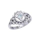 Vishuddha Throat Chakra with Celtic Designs Sterling Silver Ring TRI2339 - Jewelry