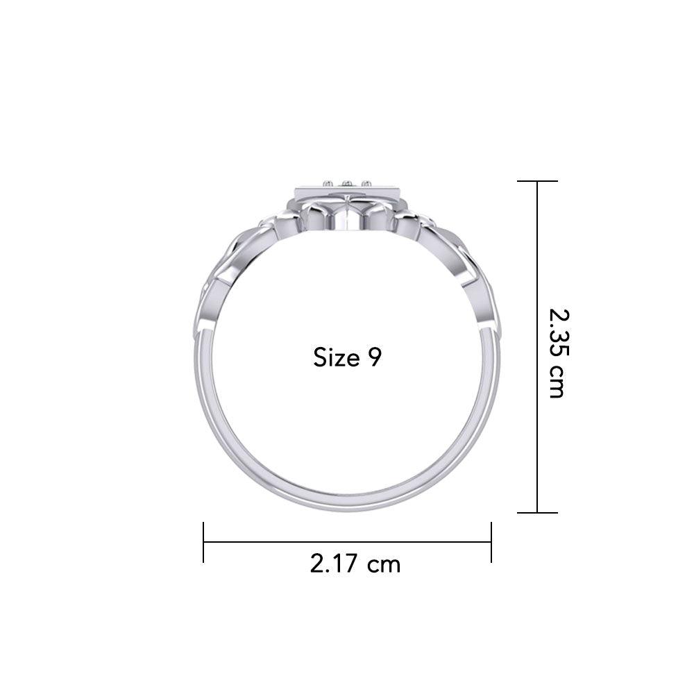 Anahata Heart Chakra with Celtic Designs Sterling Silver Ring TRI2340 - Jewelry