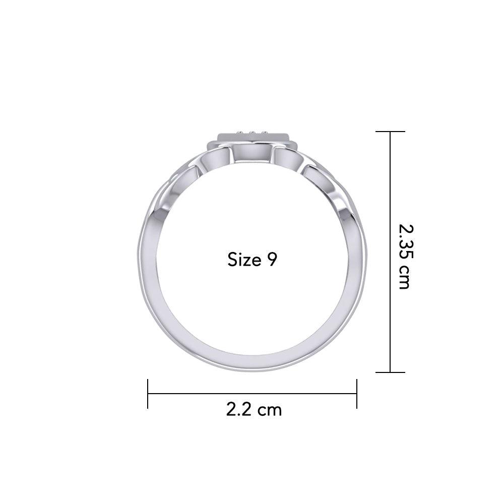 Ajna Third Eye Chakra with Celtic Designs Sterling Silver Ring TRI2341 - Jewelry