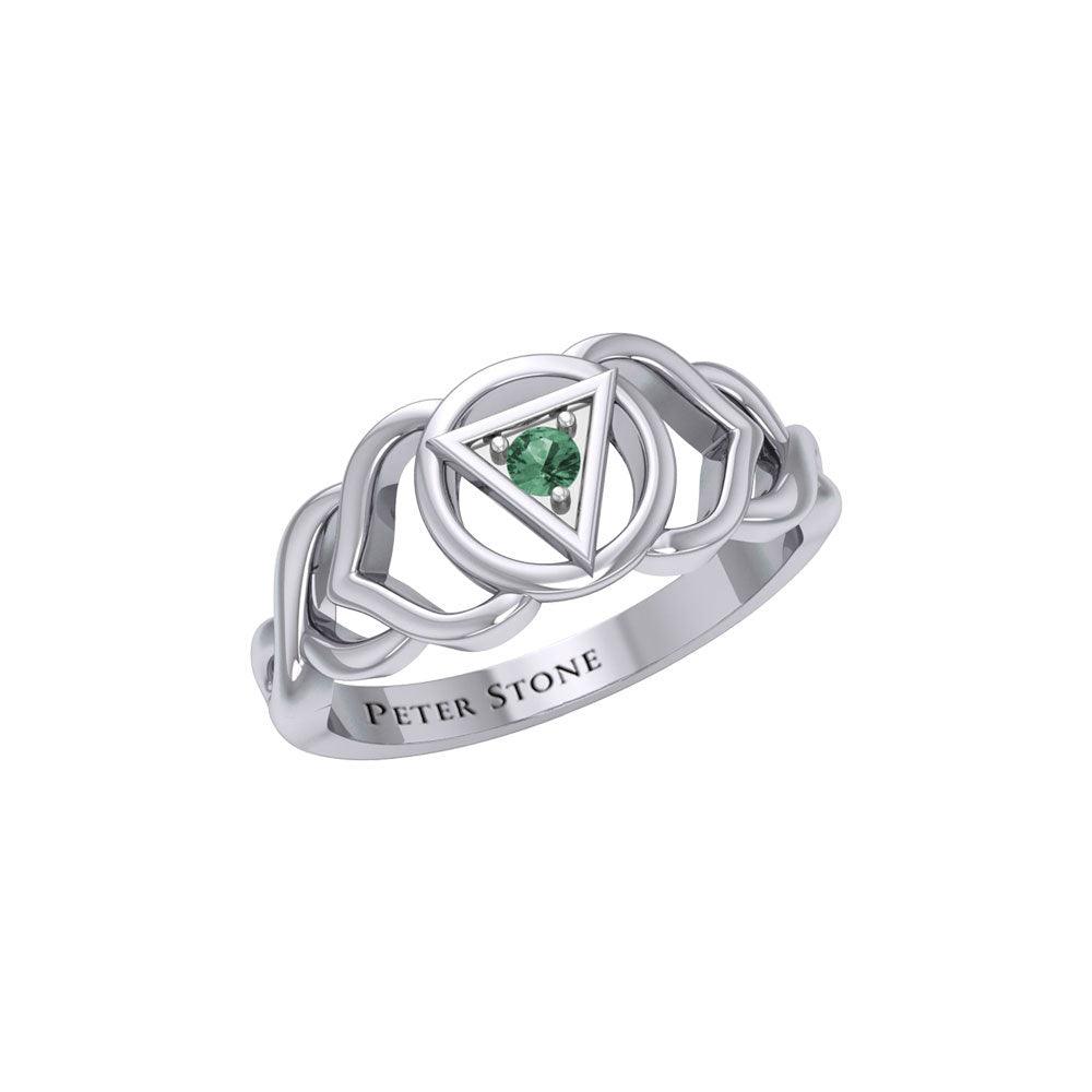 Ajna Third Eye Chakra with Celtic Designs Sterling Silver Ring TRI2341 - Jewelry