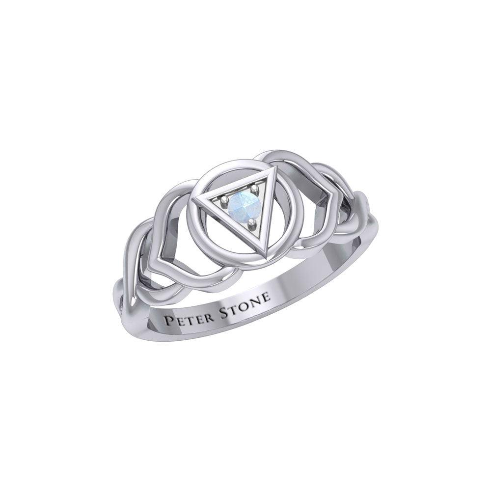 Ajna Third Eye Chakra with Celtic Designs Sterling Silver Ring TRI2341 - Jewelry