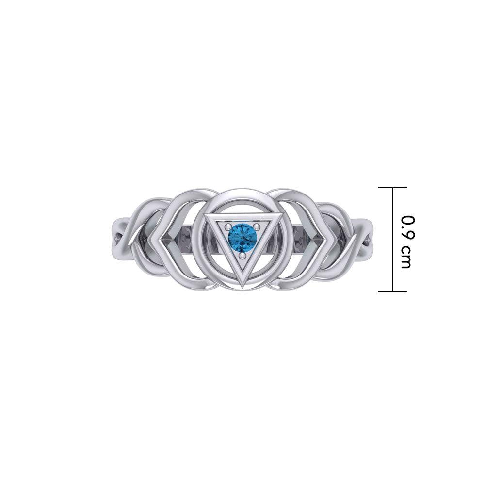 Ajna Third Eye Chakra with Celtic Designs Sterling Silver Ring TRI2341 - Jewelry