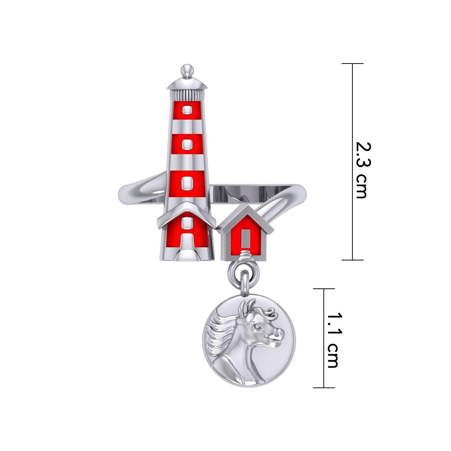 Lighthouse Sterling Silver with The Wild Horse TRI2346 - Jewelry