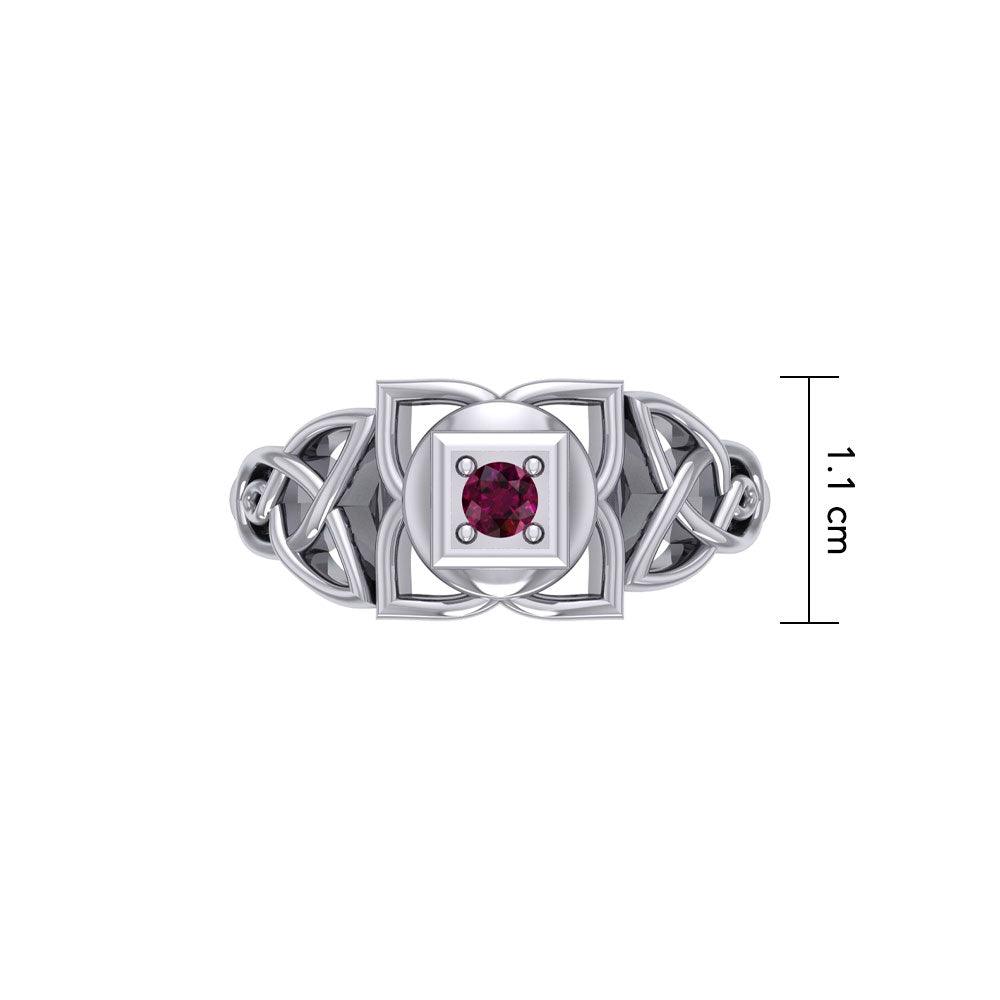 Muladhara Root Chakra with Celtic Designs Sterling Silver Ring TRI2351 - Jewelry