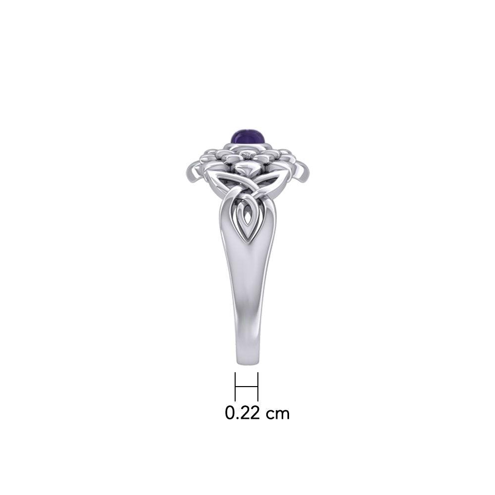 Sahasrara Crown Chakra with Celtic Designs Sterling Silver Ring TRI2352 - Jewelry