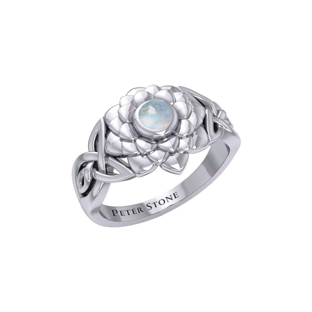 Sahasrara Crown Chakra with Celtic Designs Sterling Silver Ring TRI2352 - Jewelry