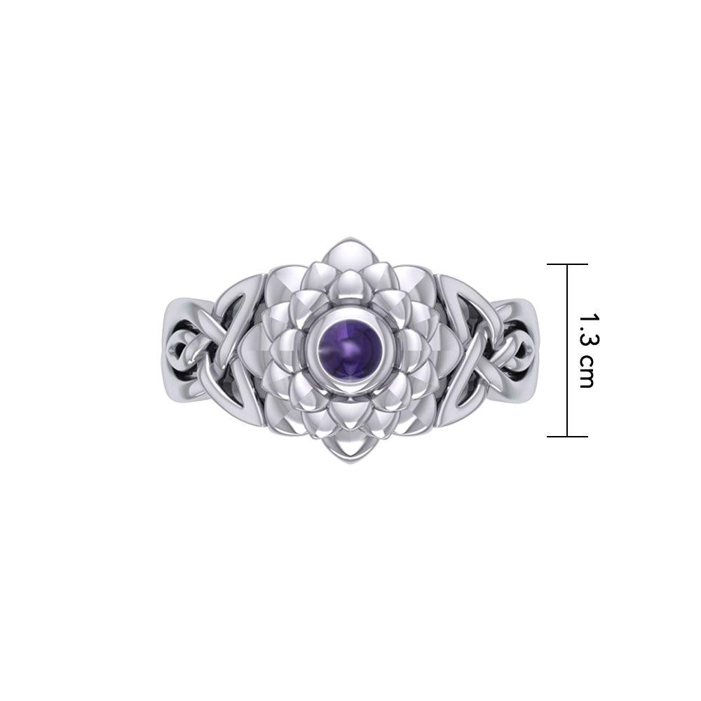 Sahasrara Crown Chakra with Celtic Designs Sterling Silver Ring TRI2352 - Jewelry