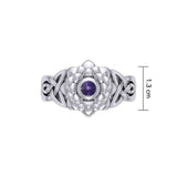 Sahasrara Crown Chakra with Celtic Designs Sterling Silver Ring TRI2352 - Jewelry